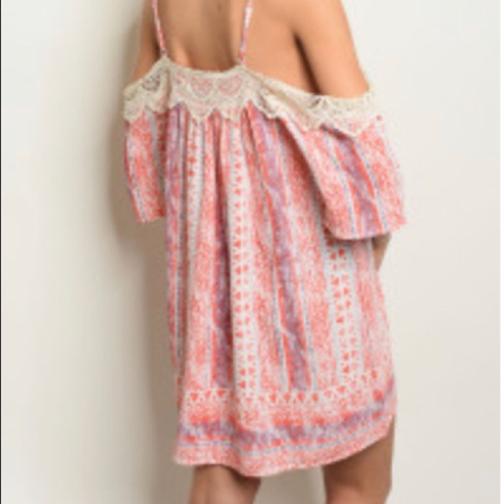 🆕 Pink Ivory Blue Dress - Picture 5 of 6